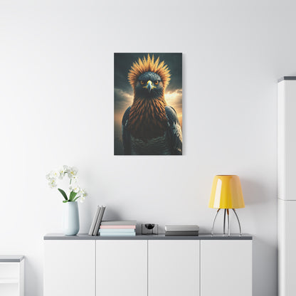 Regal Crowned Raptor Portrait Wall Art & Canvas Prints
