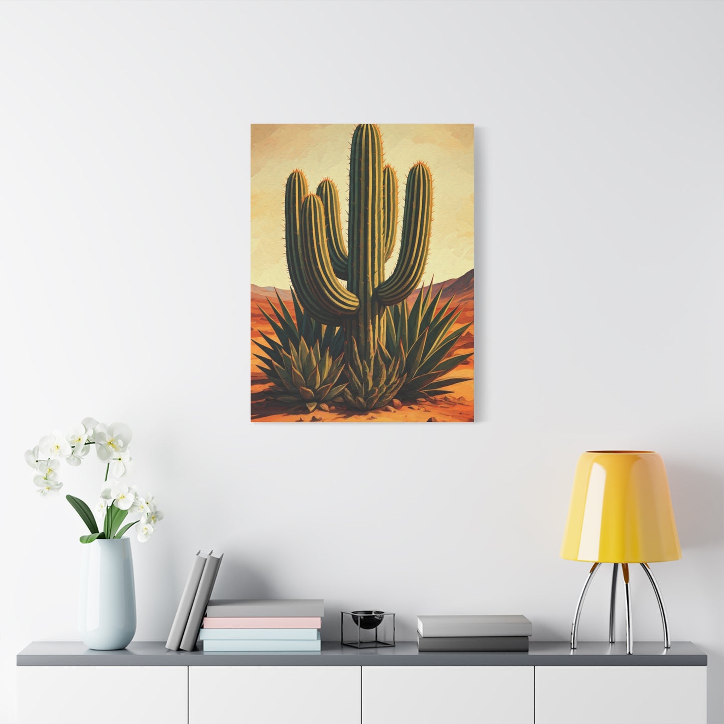 Vintage Desert Botanical Saguaro Wall Art & Canvas Prints