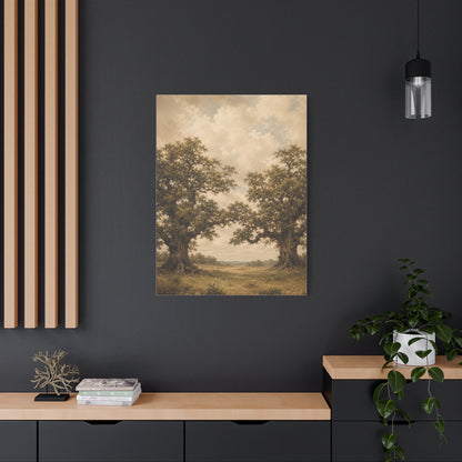 Twin Oak Harmony Landscape Trees Wall Art & Canvas Print