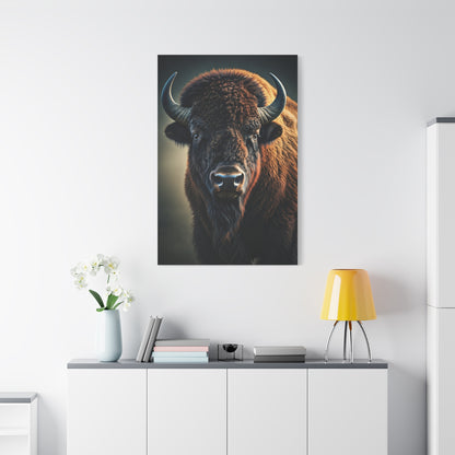 Cinematic American Bison with Golden Rim Light Wall Art & Canvas Print