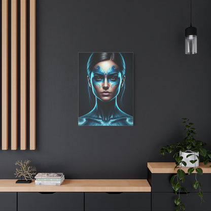 Celestial Blue Figure Portrait Wall Art & Canvas Prints