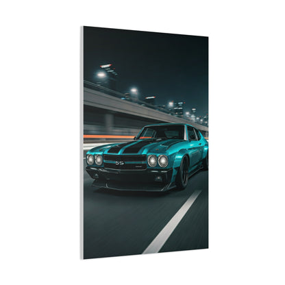 1970 Chevrolet Chevelle SS Twin Stripe Interstate Assault Wall Art & Canvas Prints