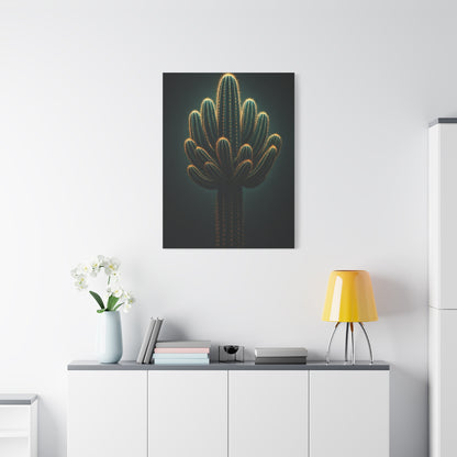Golden Saguaro Cactus Desert Silhouette Wall Art & Canvas Prints