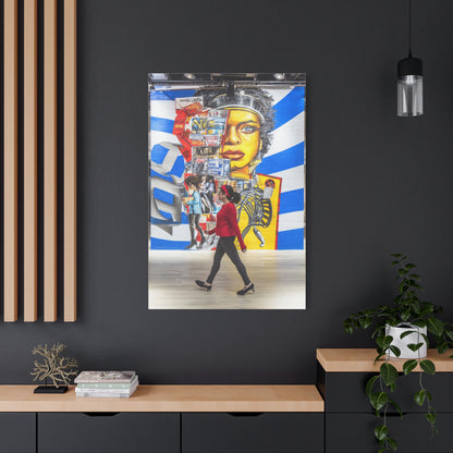 Urban Collage Mural Portrait Wall Art & Canvas Print