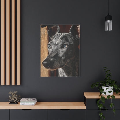 Minimalist Whippet Portrait Wall Art & Canvas Print