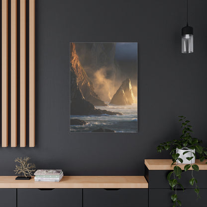 Dramatic Golden Light Coastal Cliffs Wall Art & Canvas Print