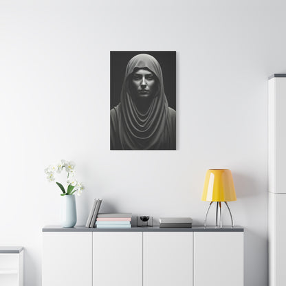 Veiled Serenity Black & White Portrait Wall Art & Canvas Prints