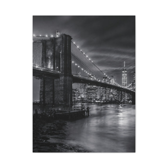Brooklyn Bridge Night Panorama Wall Art & Canvas Print