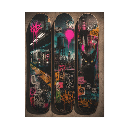 Street Culture Skateboard Deck Collection Street Wall Art & Canvas Print