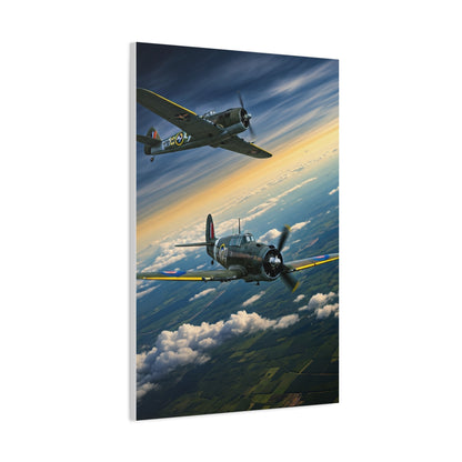 Vintage Warplanes Above the Clouds Wall Art & Canvas Prints