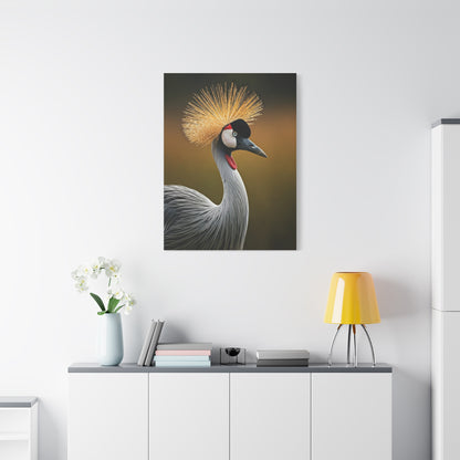 Regal Crowned Crane Portrait Wall Art & Canvas Prints