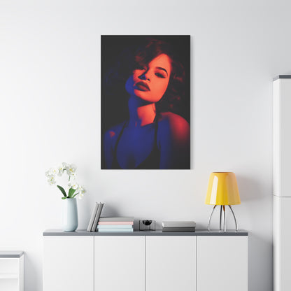 Neon Shadow Fashion Portrait Wall Art & Canvas Print