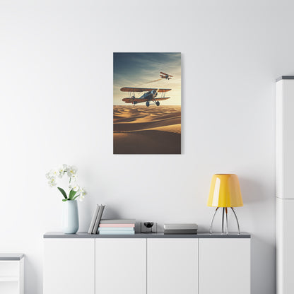 Desert Dawn Biplane Adventure Wall Art & Canvas Prints