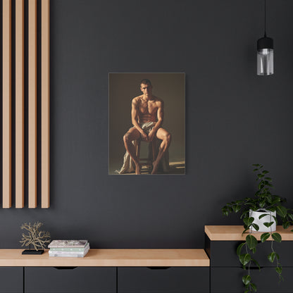 Masculine Seated Figure Study Wall Art & Canvas Print