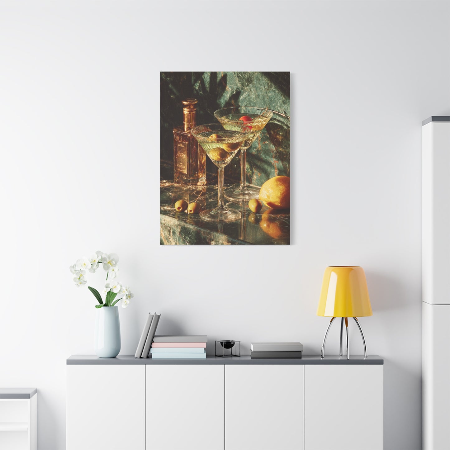 Dirty Martini Cocktail Still Life Wall Art & Canvas Print