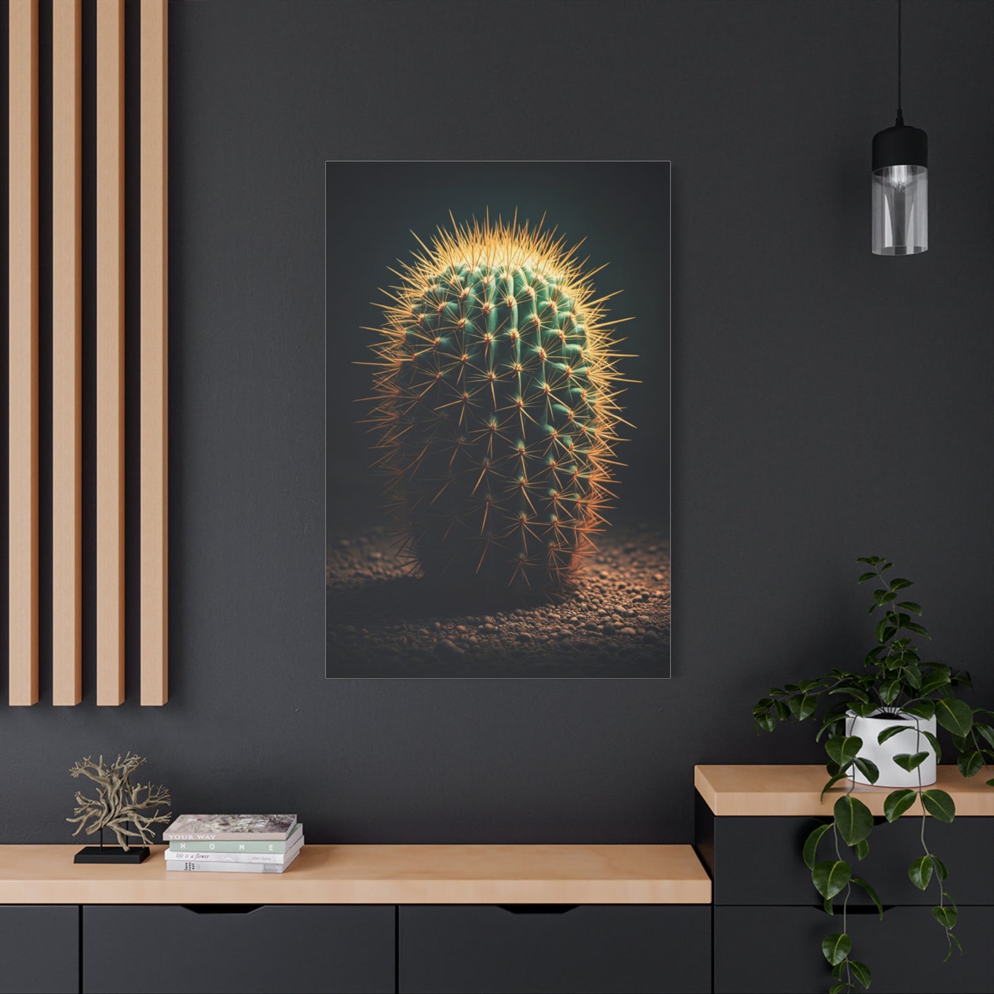 Golden Halo Barrel Cactus Wall Art & Canvas Prints