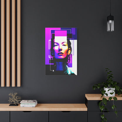 Neon Geometry Portrait Wall Art & Canvas Print