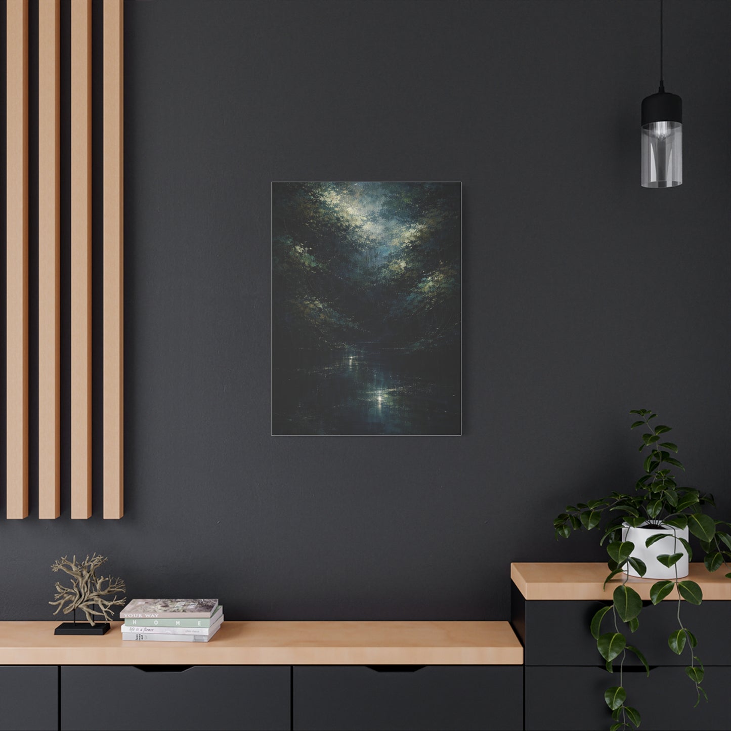 Nocturnal Forest Reflection Wall Art & Canvas Print