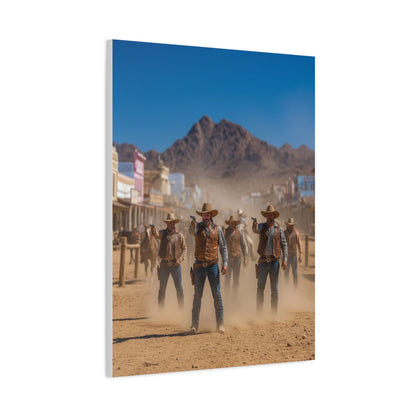 Frontier Gunslingers Western Street Standoff Wall Art & Canvas Print
