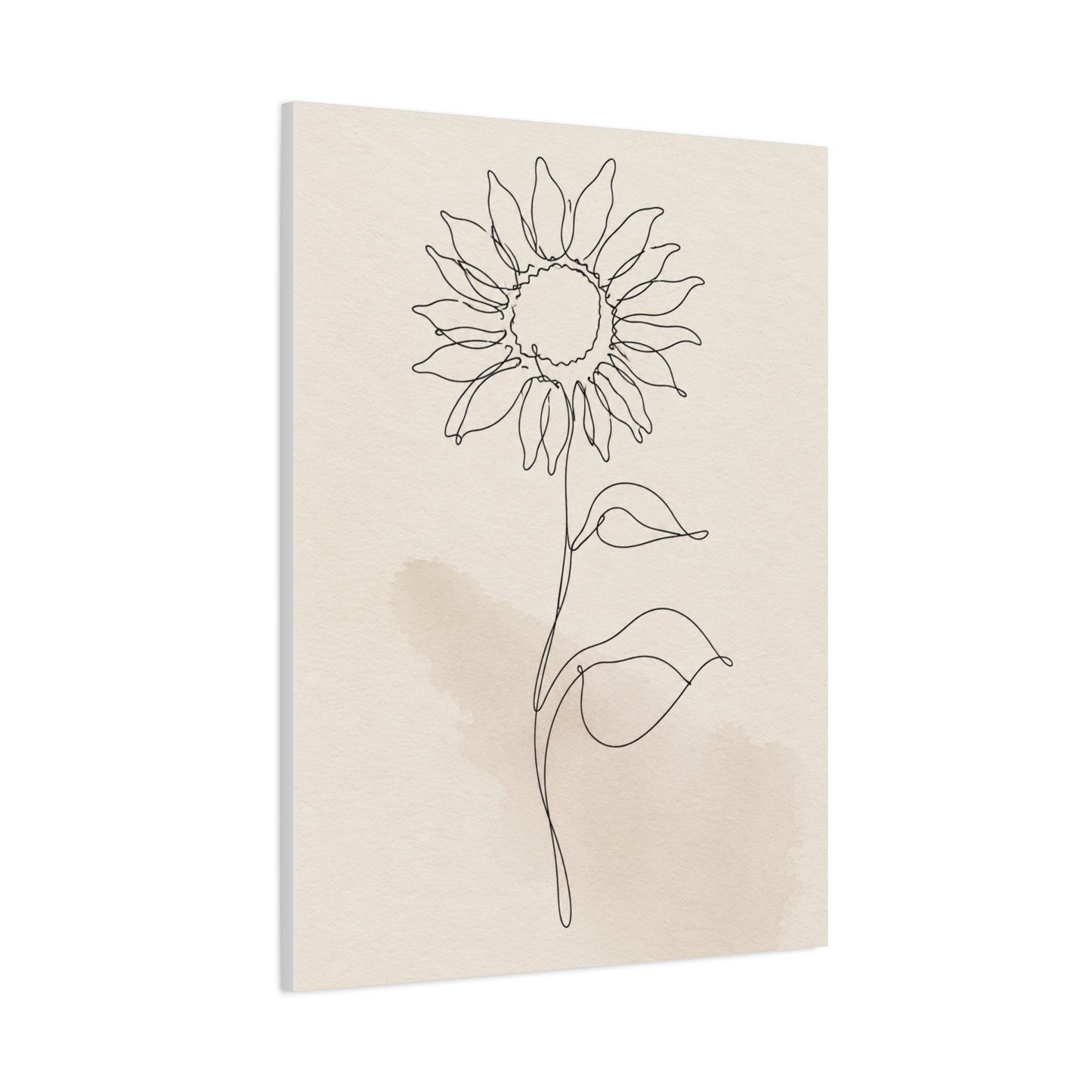 Minimal Line Art Sunflower Wall Art & Canvas Print