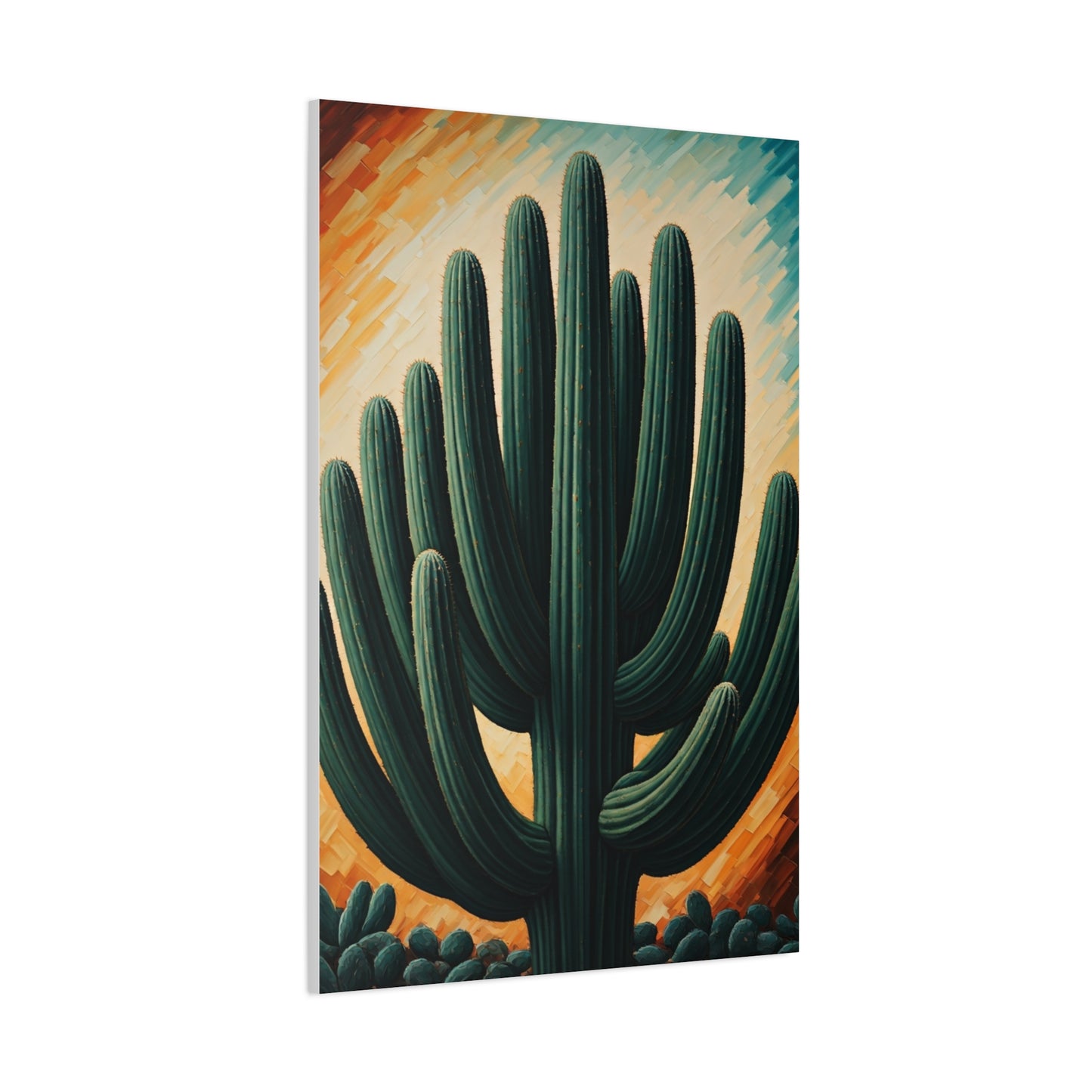 Textured Desert Saguaro Illustration Wall Art & Canvas Prints