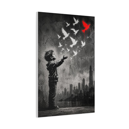 Freedom Birds Urban Stencil Street Wall Art & Canvas Print