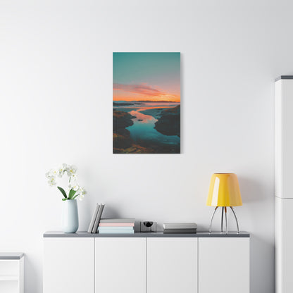 Coastal Sunset Horizon Reflection Wall Art & Canvas Print