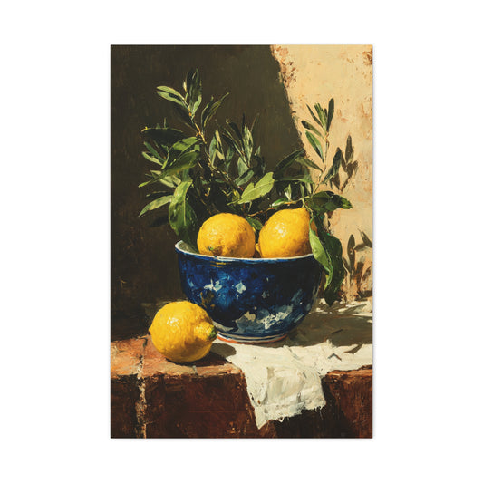 Sicilian Lemon Bowl Still Life Wall Art & Canvas Print