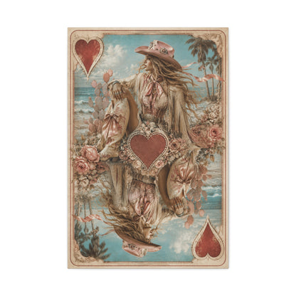 Coastal Cowgirl Playing Card Portrait Wall Art & Canvas Print