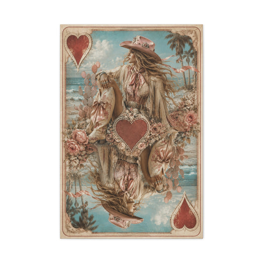 Coastal Cowgirl Playing Card Portrait Wall Art & Canvas Print