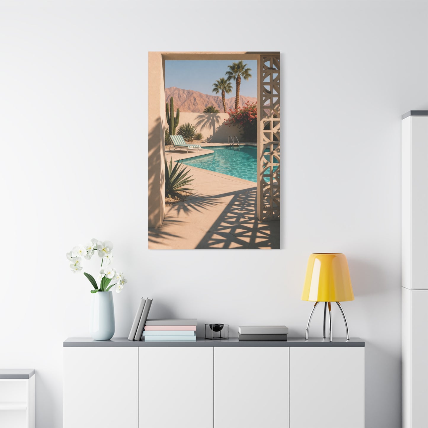 Desert Poolside Modernist Framing Wall Art & Canvas Print