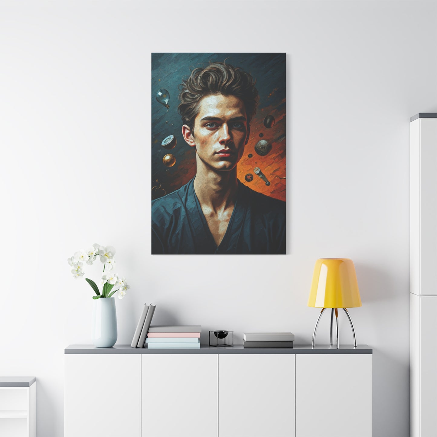 Abstract Energy Male Portrait Wall Art & Canvas Print