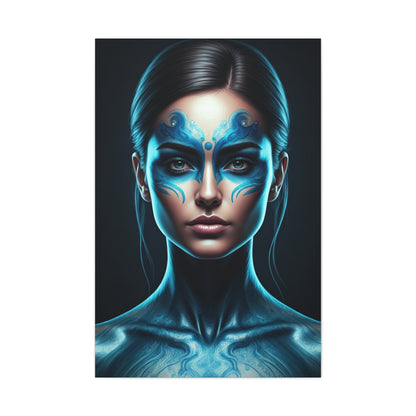 Celestial Blue Figure Portrait Wall Art & Canvas Prints