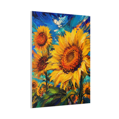 Contemporary Impressionist Sunflower Painting Wall Art & Canvas Print