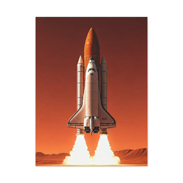 Red Sky Rocket Launch Wall Art & Canvas Prints