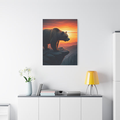 Sunset Cliff Grizzly Bear Wall Art & Canvas Prints