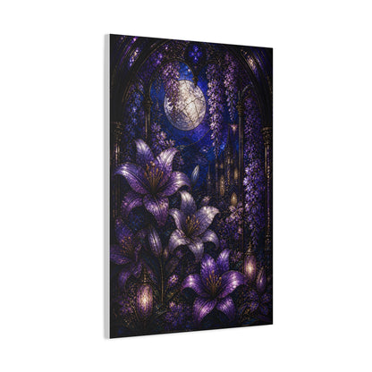 Stained Glass Violet Cathedral Garden Wall Art & Canvas Print