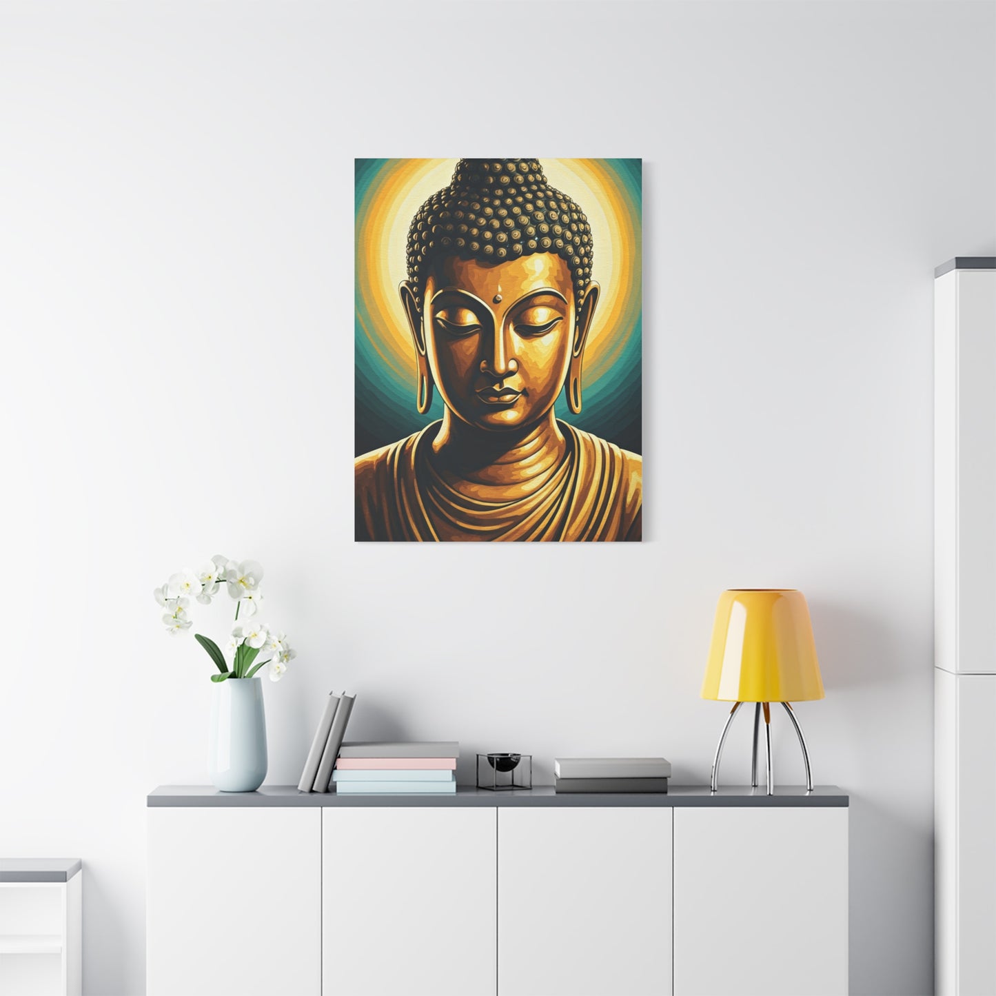 Radiant Serenity Buddha Portrait Wall Art & Canvas Prints