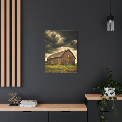 Weathered Barn Under Gathering Storm Wall Art & Canvas Prints