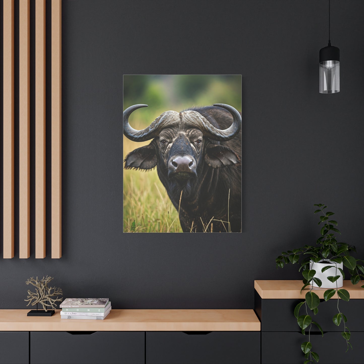 Cape Buffalo in Savannah Grassland Portrait Wall Art & Canvas Print