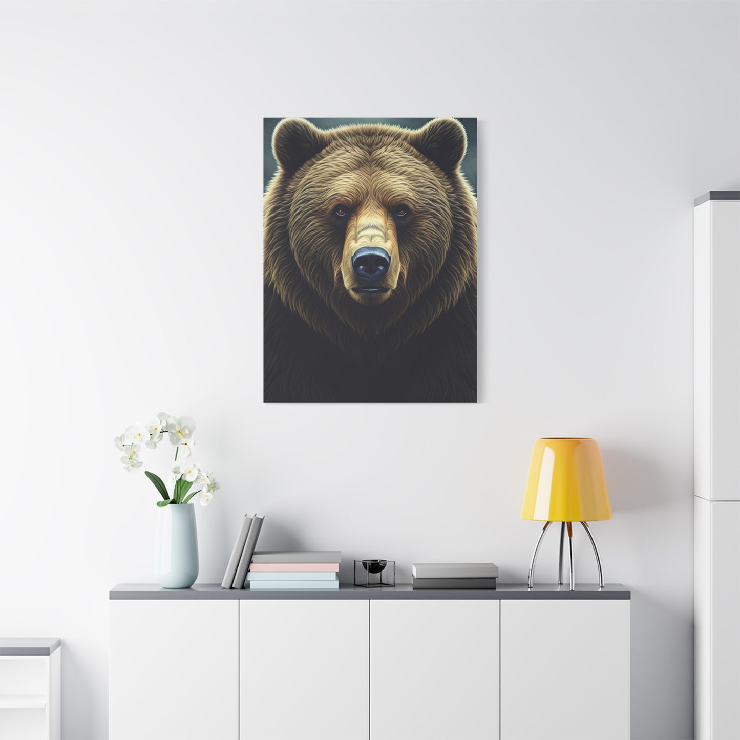 Vibrant Artistic Grizzly Portrait Wall Art & Canvas Prints