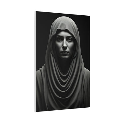 Veiled Serenity Black & White Portrait Wall Art & Canvas Prints