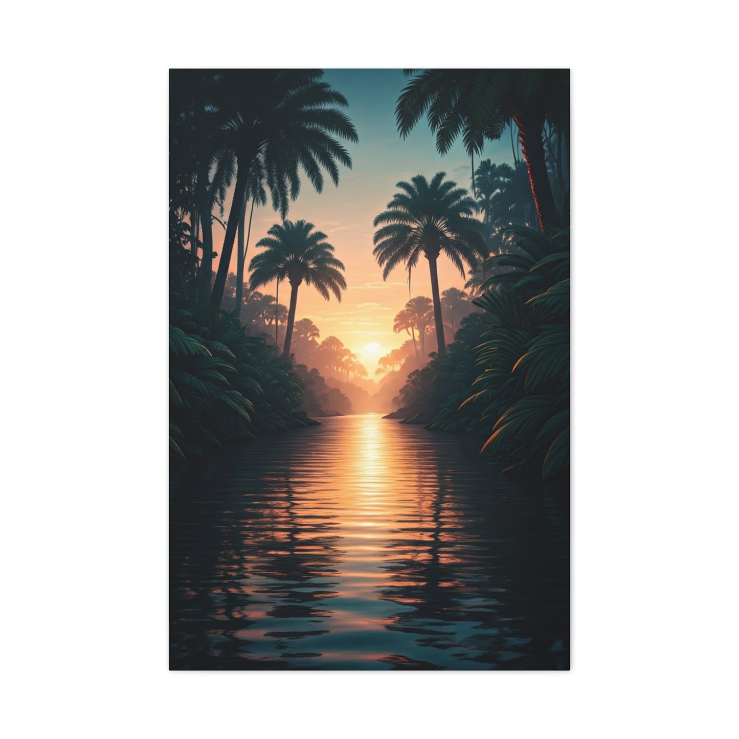Tropical River Sunset Escape Wall Art & Canvas Prints