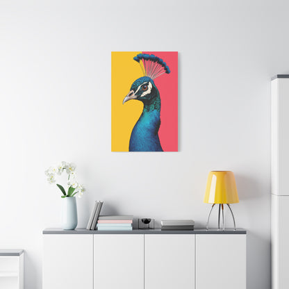 Modern Pop Peacock Profile Wall Art & Canvas Print