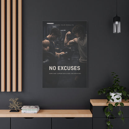 No Excuses Power Training Wall Art & Canvas Print