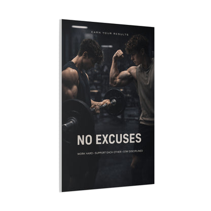 No Excuses Power Training Wall Art & Canvas Print