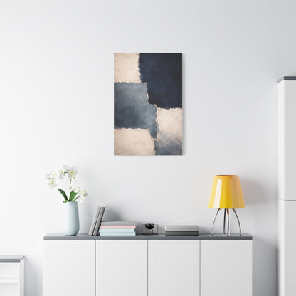 Navy and Stone Color Block Composition Wall Art & Canvas Print