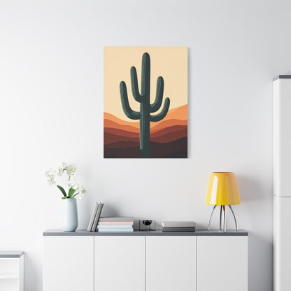 Layered Desert Landscape Saguaro Illustration Wall Art & Canvas Prints