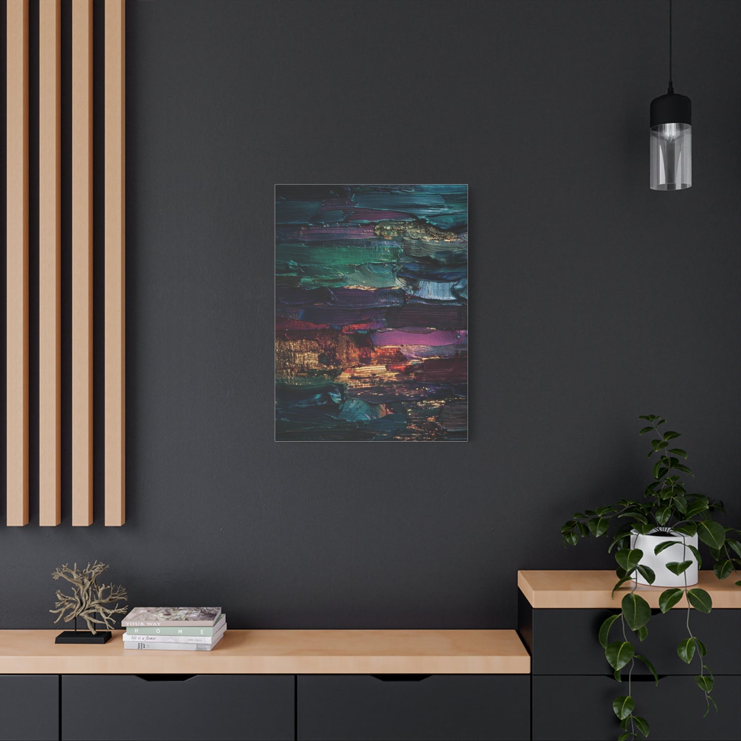 Jewel Tone Textured Abstract Gallery Painting Wall Art & Canvas Print
