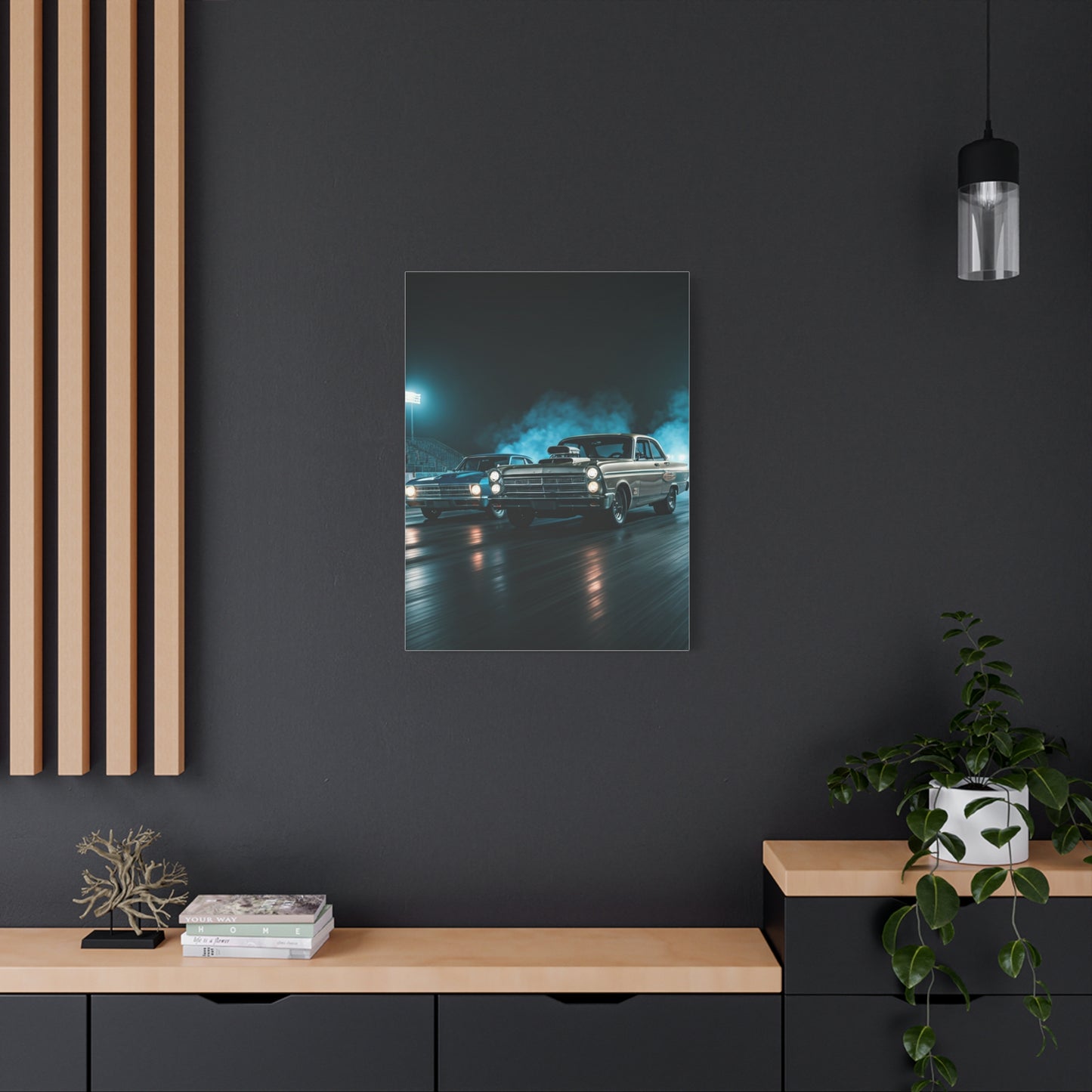 1967 Dodge Coronet Super Stock vs Chevrolet Biscayne 409 Drag Duel Wall Art & Canvas Prints
